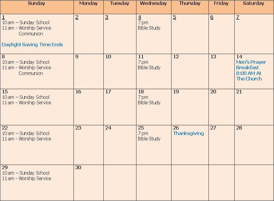 CALENDAR NEW LIFE CHURCH OF GOD TAVARES FL